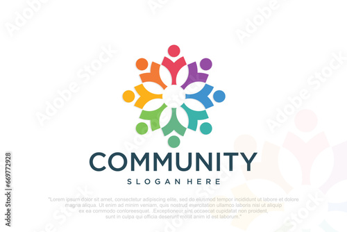 unusual people group logo icon design vector. symbol of community ,family,and business group.