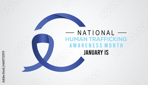 Vector illustration on the theme of National Human trafficking Awareness Month observed each year during January.banner, Holiday, poster, card and background design.