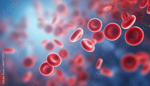 Erythrocytes Red blood cells, enlarged photograph