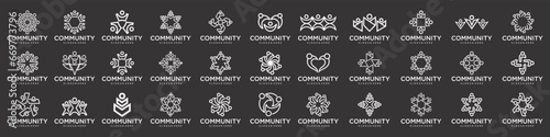 Mega logo collection, Abstract people community logo design .symbol of teamwork ,group and family © su
