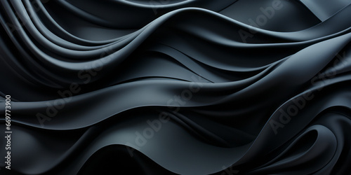 Black color flow wave trendy background. Background for presentation, Copy space, backdrop. Colorful texture. Ai generative