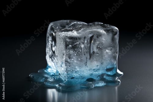 Melting ice cube. Generative AI
