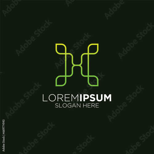 elegant creative line H initial logo