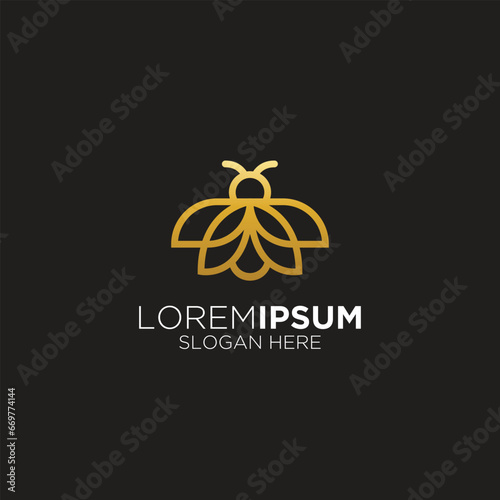 elegant honey bee logo
