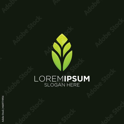 agricultural business leaf logo design