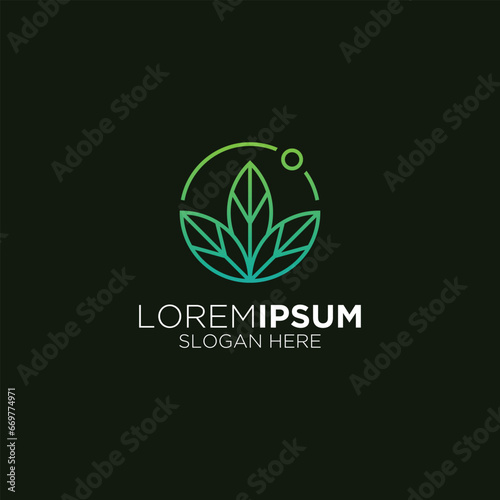 herbal medicine green leaf logo