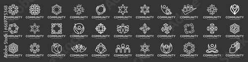 Mega logo collection, Abstract people community logo design .symbol of teamwork ,group and family