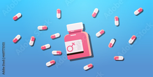 oral contraceptive pink pills for erection birth control pill concept prevention HIV and AIDS item for relax sex and wellness