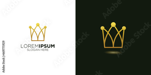 beautiful golden crown logo