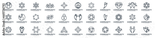 Mega logo collection, Abstract people community logo design .symbol of teamwork ,group and family photo