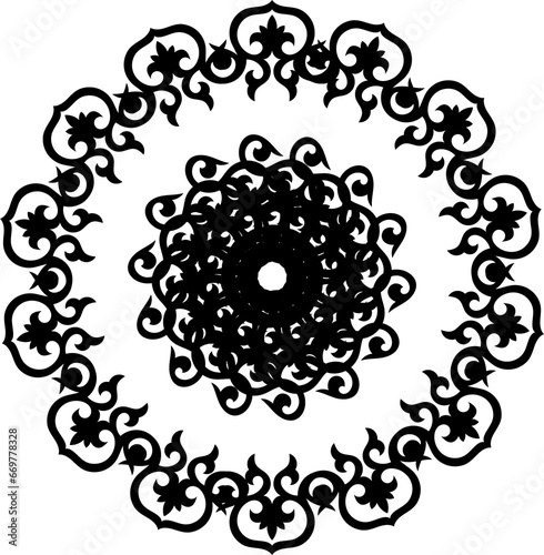 Rose window mandala ornament, pattern, shape, sign, icon, vector, symbol, art, design,