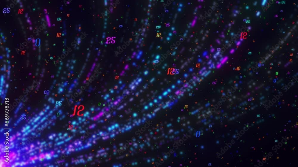 data technology algorithm background with particles data technology algorithm background with particles
