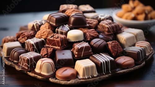 Assortment of rich chocolate. © visoot