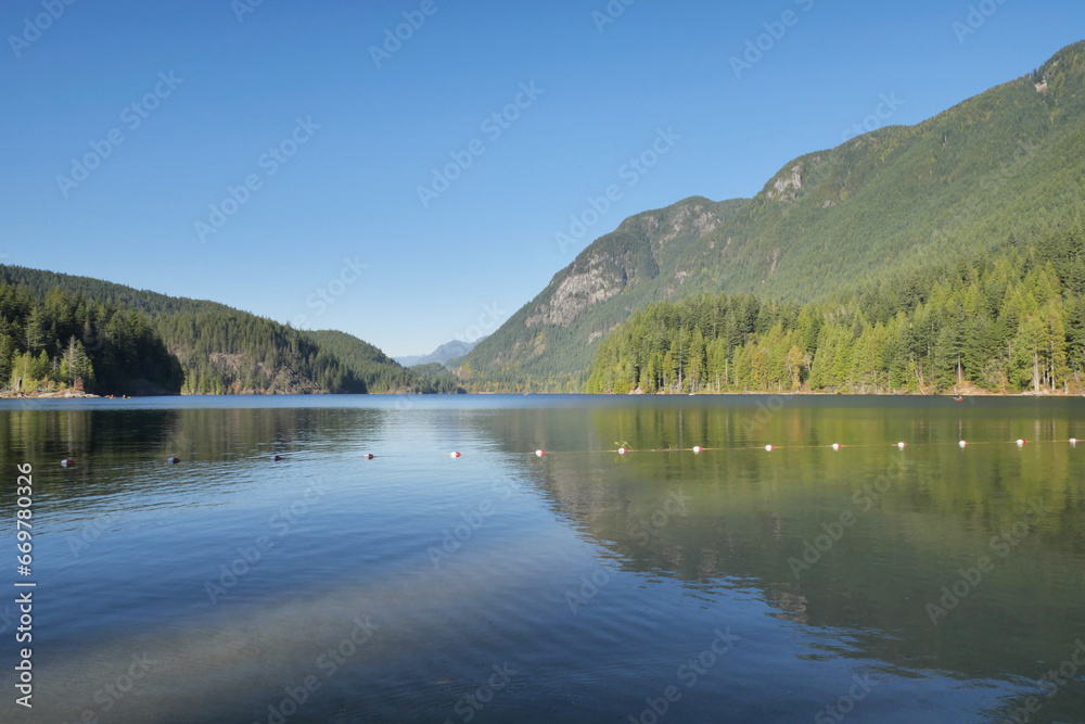 Buntzen Lake Park during the fall season in Anmore, British Columbia, Canada