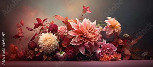Stylish still life flowers for printing on large canvas