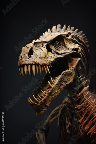 dinosaur skeleton sharp teeth portrait inventor princess full profile gunther rust plaster materials © Cary