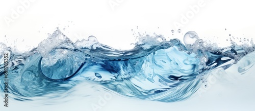 White background with clear water waves