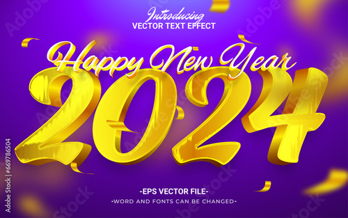 2024 Happy New Year Text Effect, A Festive and Elegant Way to Celebrate