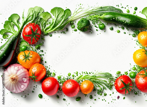 Vegetables in a white background