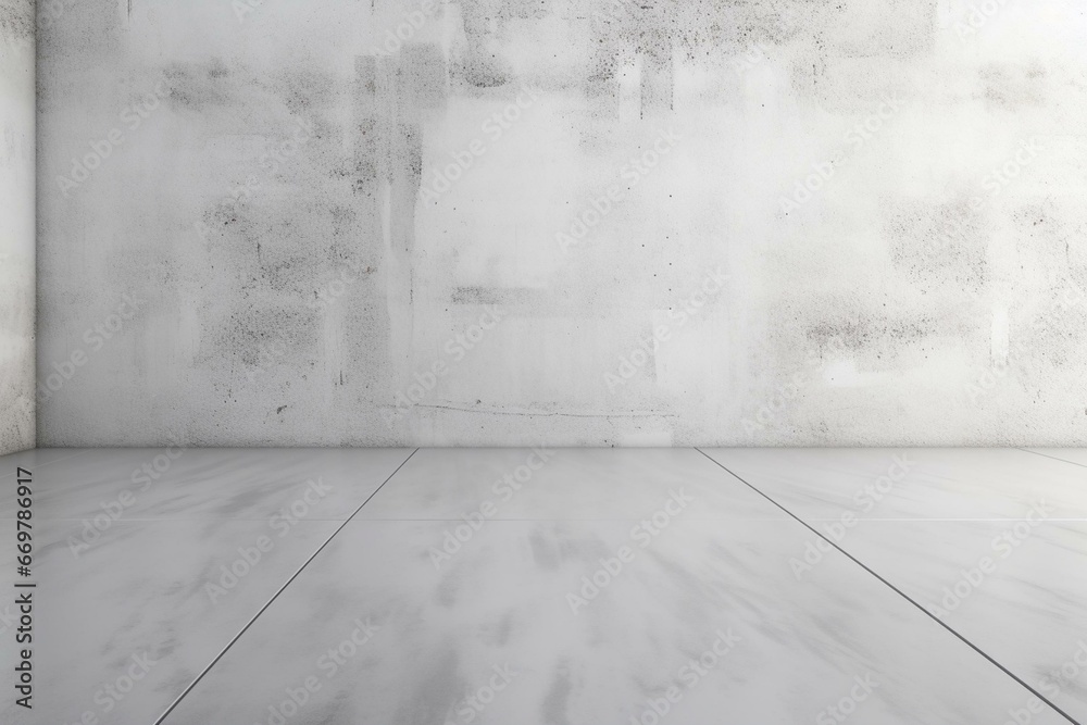Plain white concrete, abstract backdrop. Generative AI