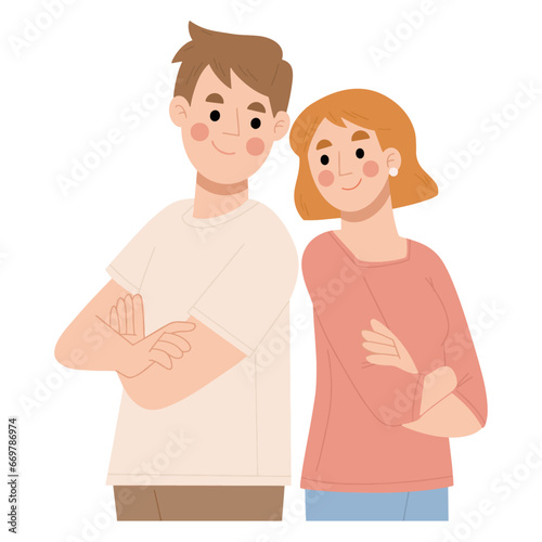 illustration of couple character poses. Celebrate valentines day illustration vector eps