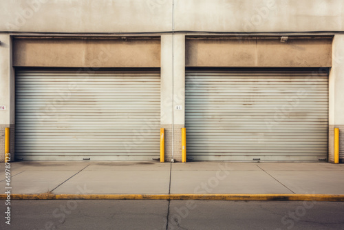 Two garage doors on the street