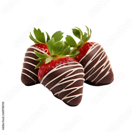 Dessert Chocolate Covered Strawberries Isolated on a transparent background
