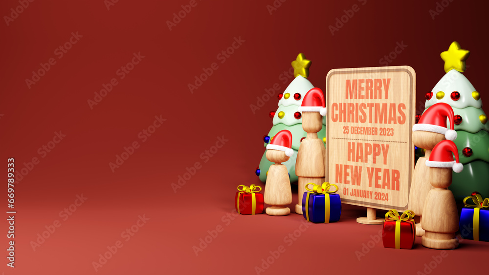 Christmas and happy new year 2024 background