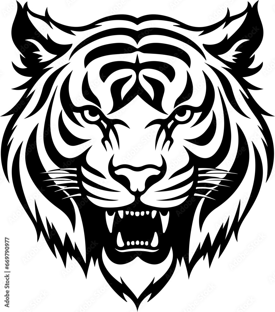 Fototapeta premium tiger logo on white background