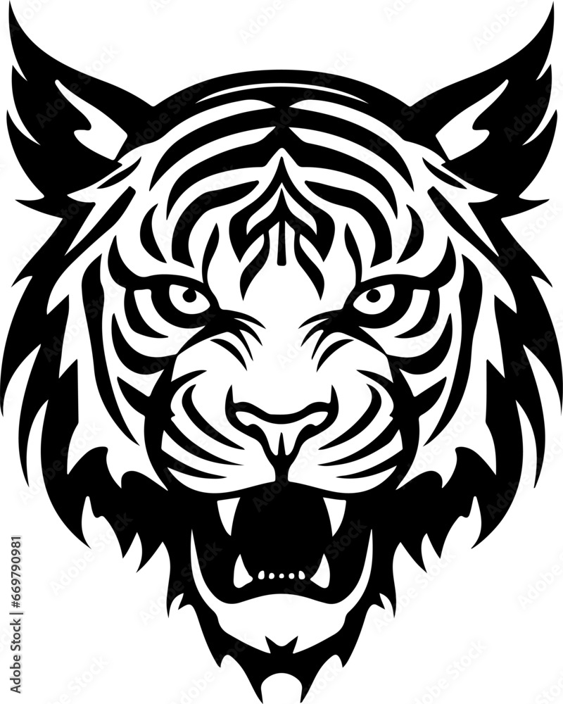 Fototapeta premium tiger logo on white background