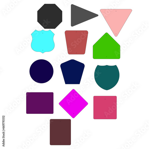 set of abstract colorful shapes