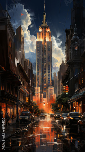 new york sky scrapper iconic landmark,generative ai © LomaPari2021
