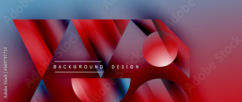 Captivating abstract backdrop composed of interlocking triangles and circles, forming an intriguing dance of shapes and patterns that exude both elegance and modernity