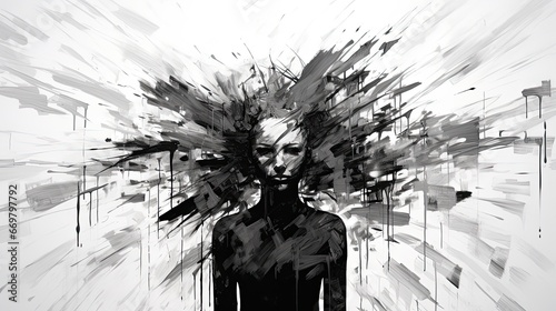 Anxiety and Depression, Abstract Illustration of the internal struggle