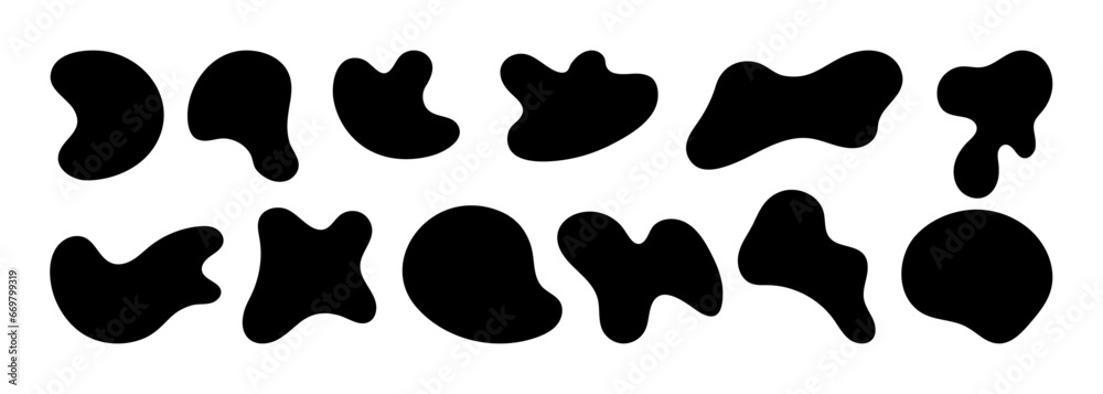 Amorphous blob vectors in sets. Asymmetrical hand drawn illustration elements Amorphous blob vectors in sets. Asymmetrical hand drawn illustration elements