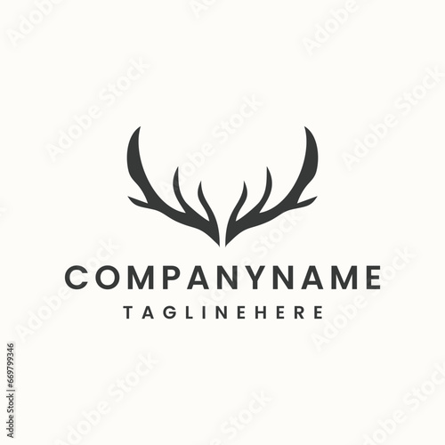 Deer logo icon design template vector illustration on white background .