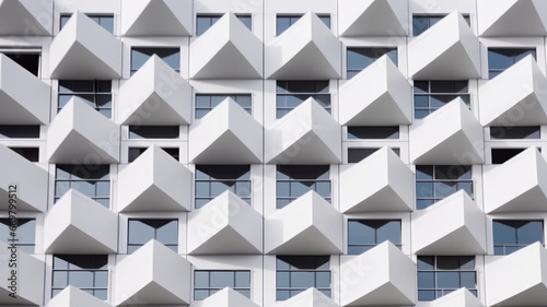 Minimalist urban architecture with geometric patterns. generative ai