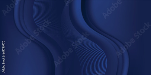 Dark blue premium background design with diagonal dark blue line pattern. Premium background design with diagonal dark blue stripes pattern. Vector horizontal template for digital luxury business blue