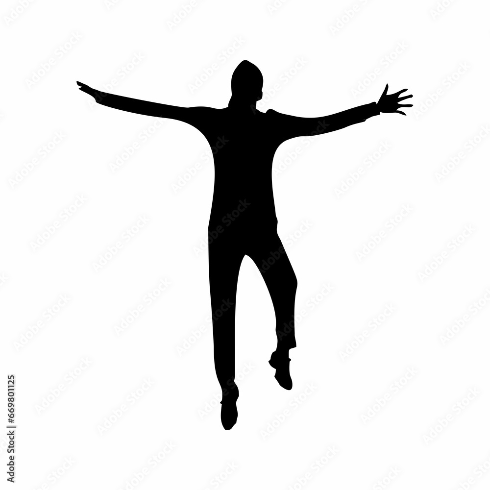 silhouette of person jumping