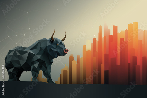 stock market bull illustration - bullish market trading © blaize