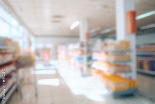 Abstract blur supermarket grocery store defocused for background © fledermausstudio