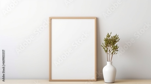 beautiful cozy luxury living room with blank white empty frame on wall mockup.