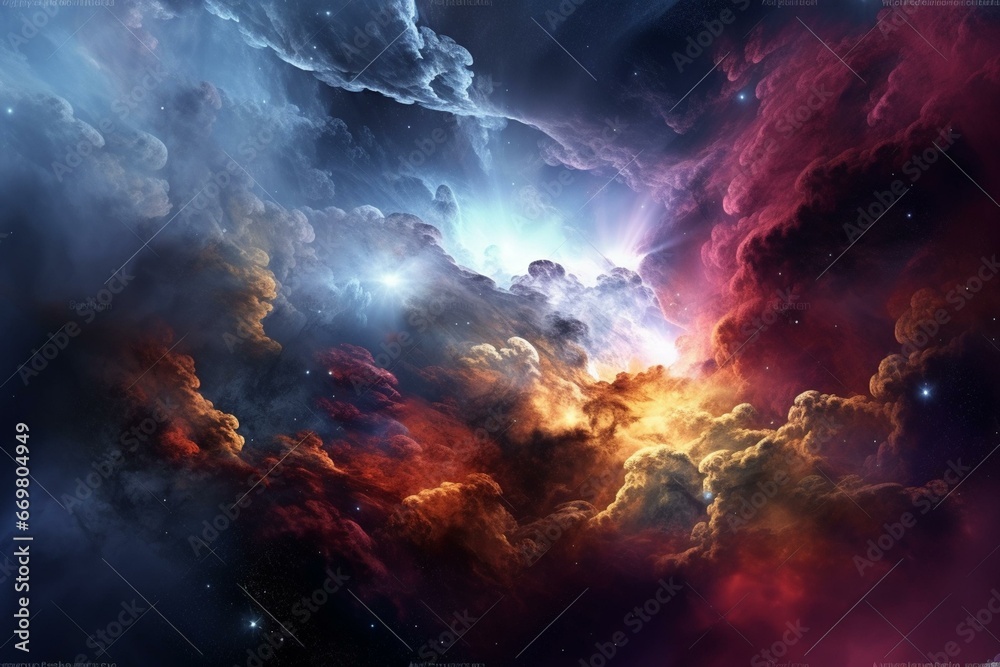 Space nebulae artist's view. Generative AI