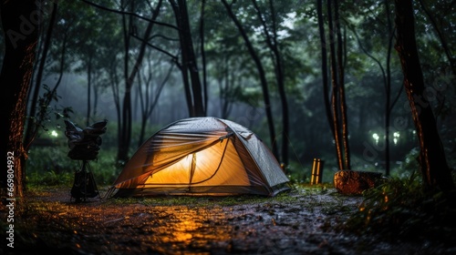 Free Photo of A rain on the tent in the forest tropic © Bilal