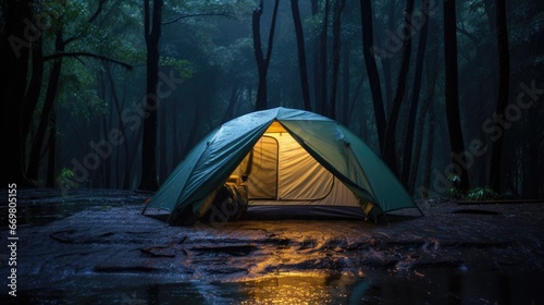 Free Photo of A rain on the tent in the forest tropic © Bilal