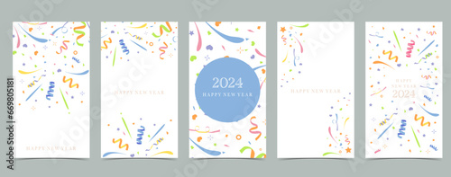 celebrate party background with confetti,glitter.Vector illustration for social media story