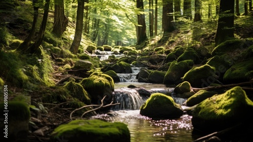 Free photo of A Tranquil Forest Stream Captured in a Portrait