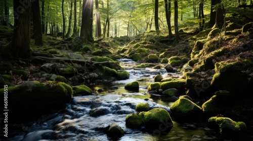 Free photo of a Natural Serenity Portrait of a Stream in the Forest
