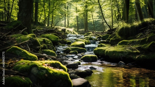 Free photo of A Tranquil Forest Stream Captured in a Portrait