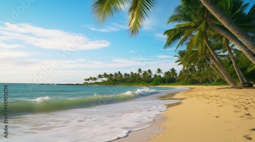 Photo of Tropical Paradise A White Sand Beach Under Cloudy Skies © Bilal
